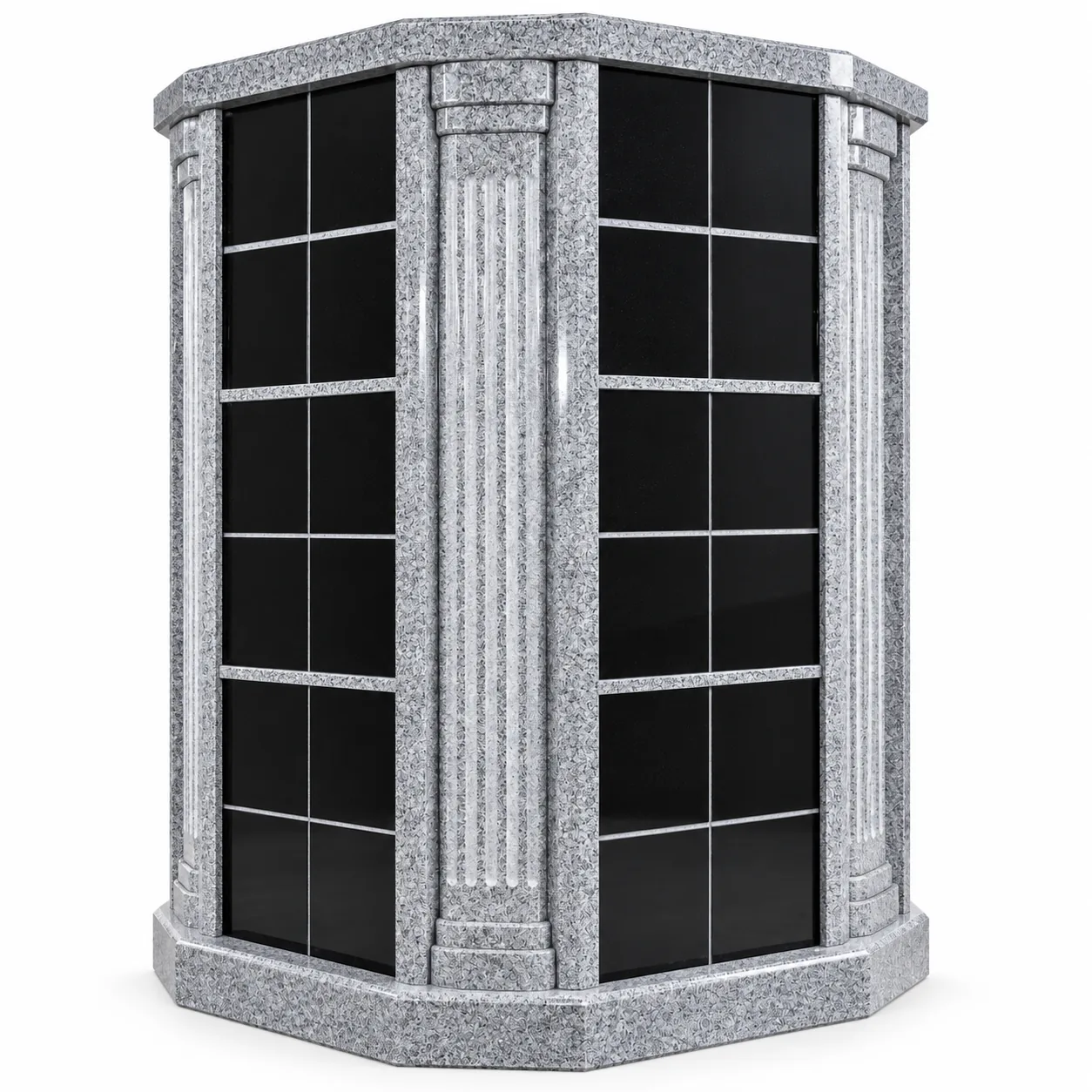 Grey and Black Granite 72 niches Granite Columbarium headstone for cemetery application
