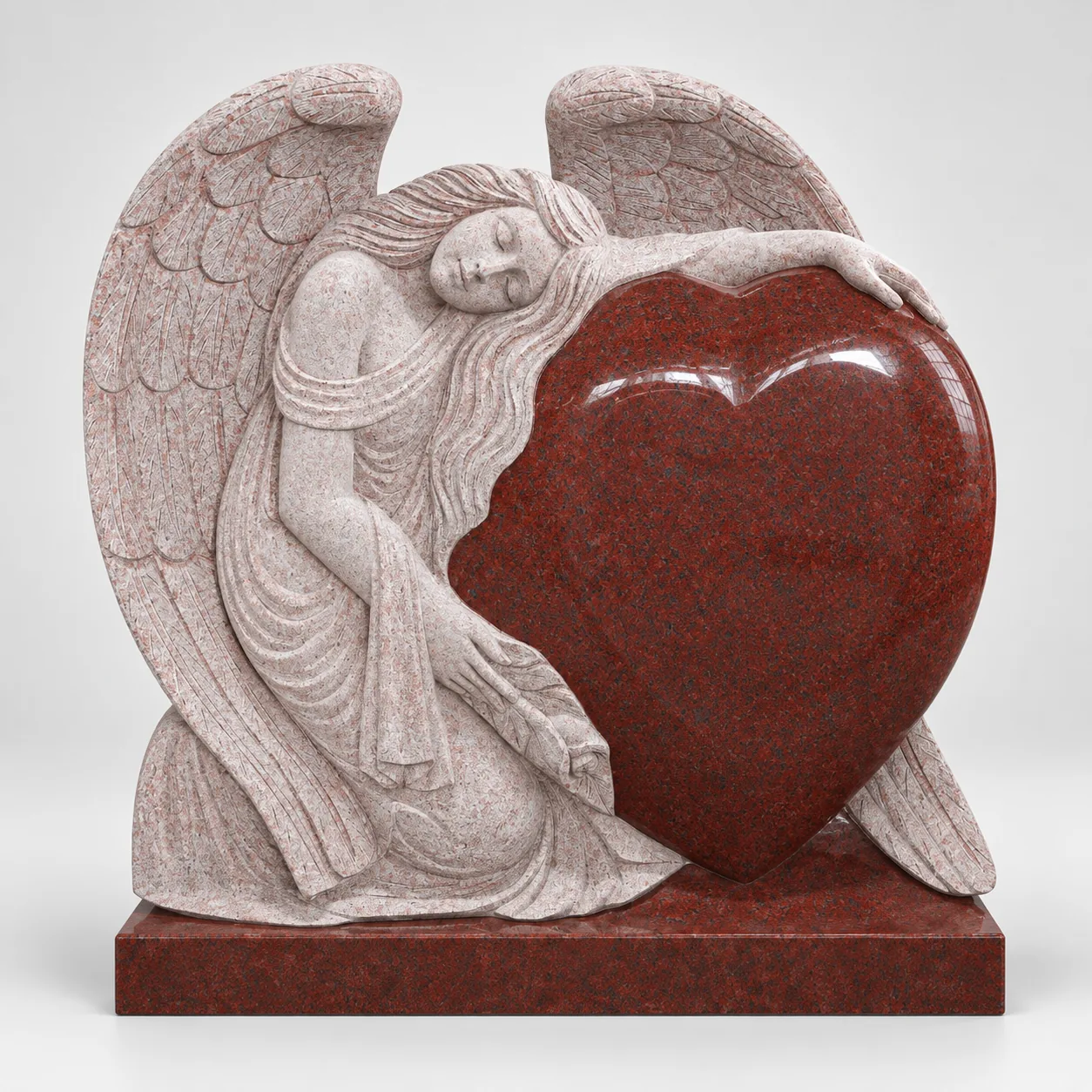 India Red Granite Traditional Headstone For Cemetery Application
