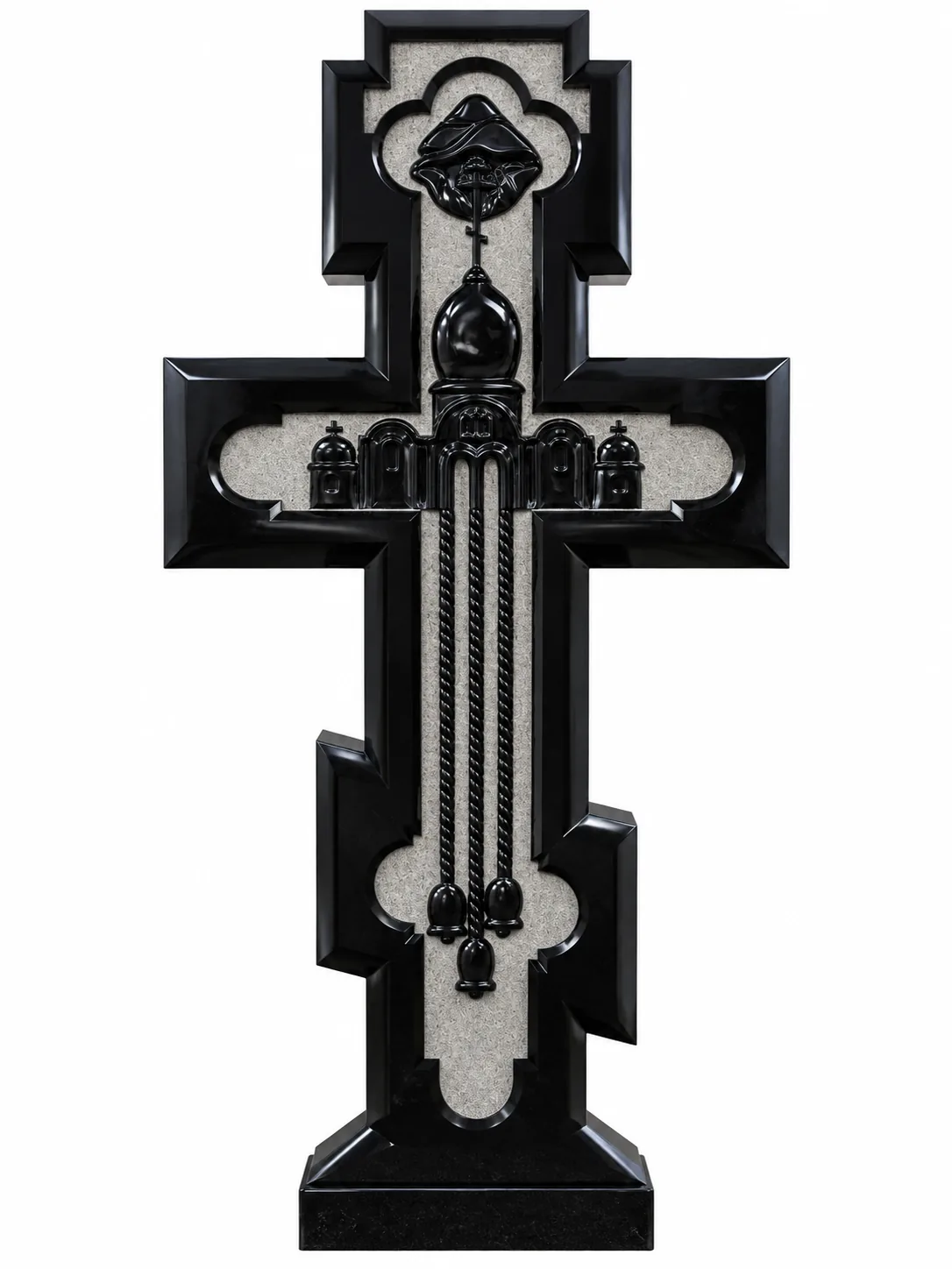 Shanxi Black Granite Russian Headstones for Cemetery Application