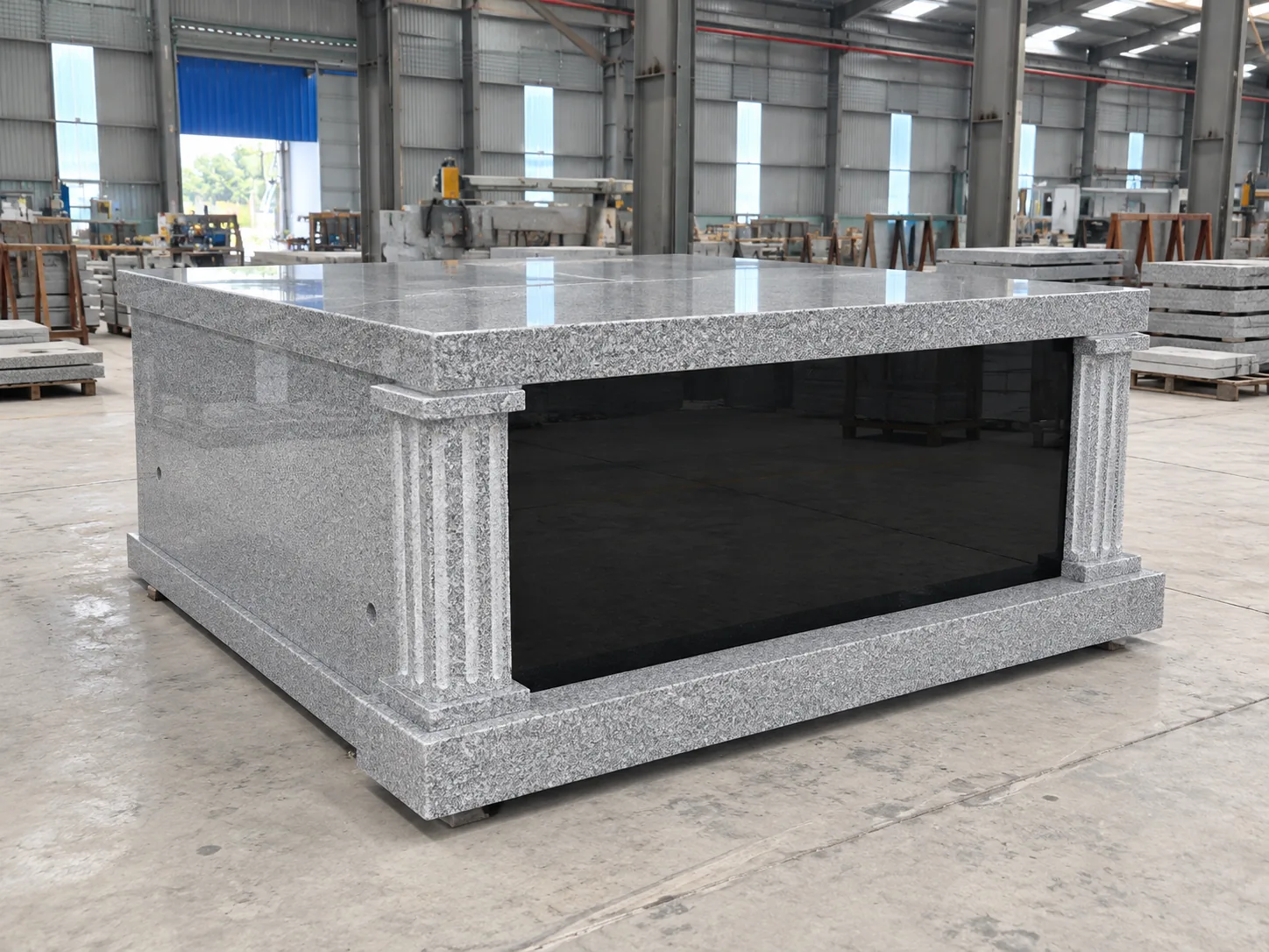 Grey Black Granite Mausoleums headstone for Cemetery Application thumbnail 1