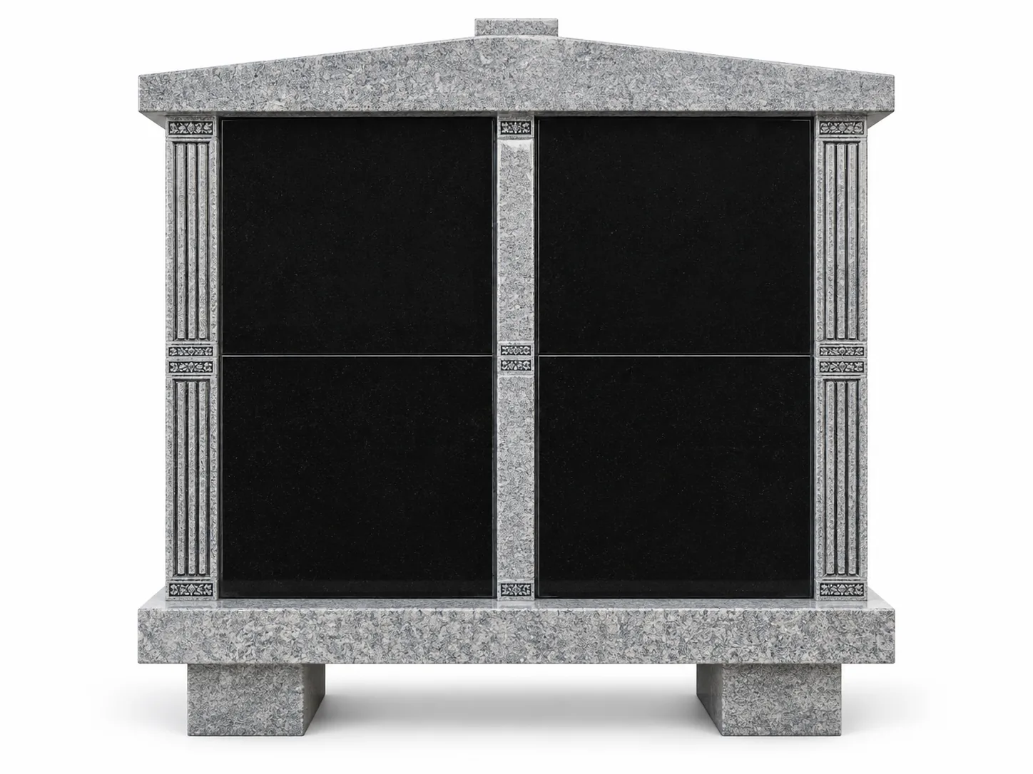 Grey Granite 4 Crypts Granite Mausoleums headstone for Memorial Park thumbnail 1