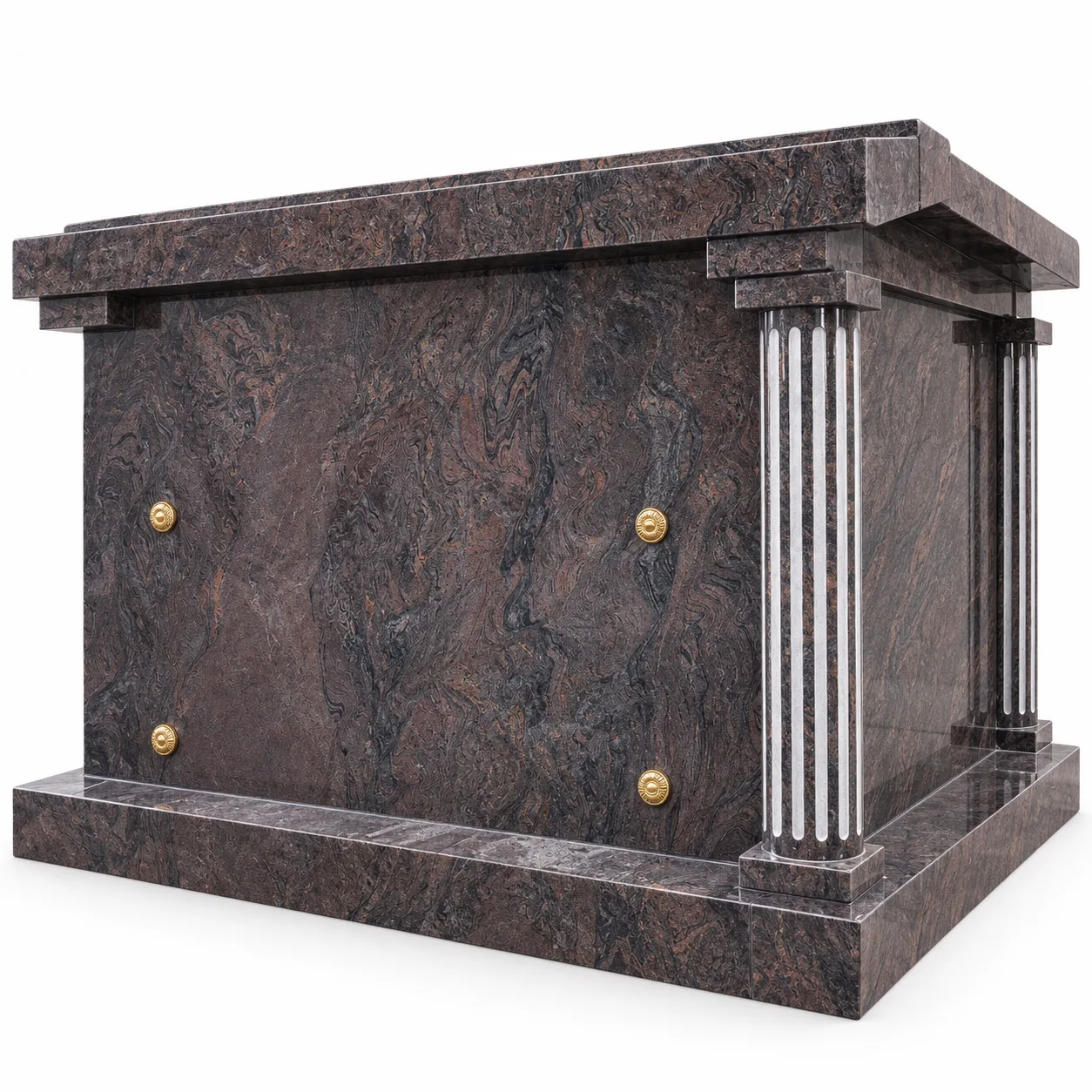 Brown Paradiso Granite 4 Crypt Mausoleums headstone for Cemetery Application thumbnail 1