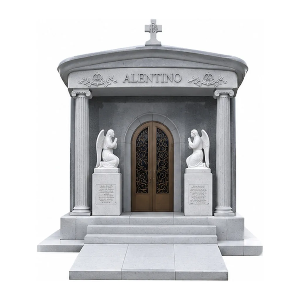 Grey Granite Mausoleums headstone  for Cemetery Burial