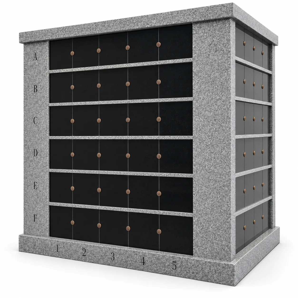 Grey granite 4 sides granite columbarium tombstone for cemetery application